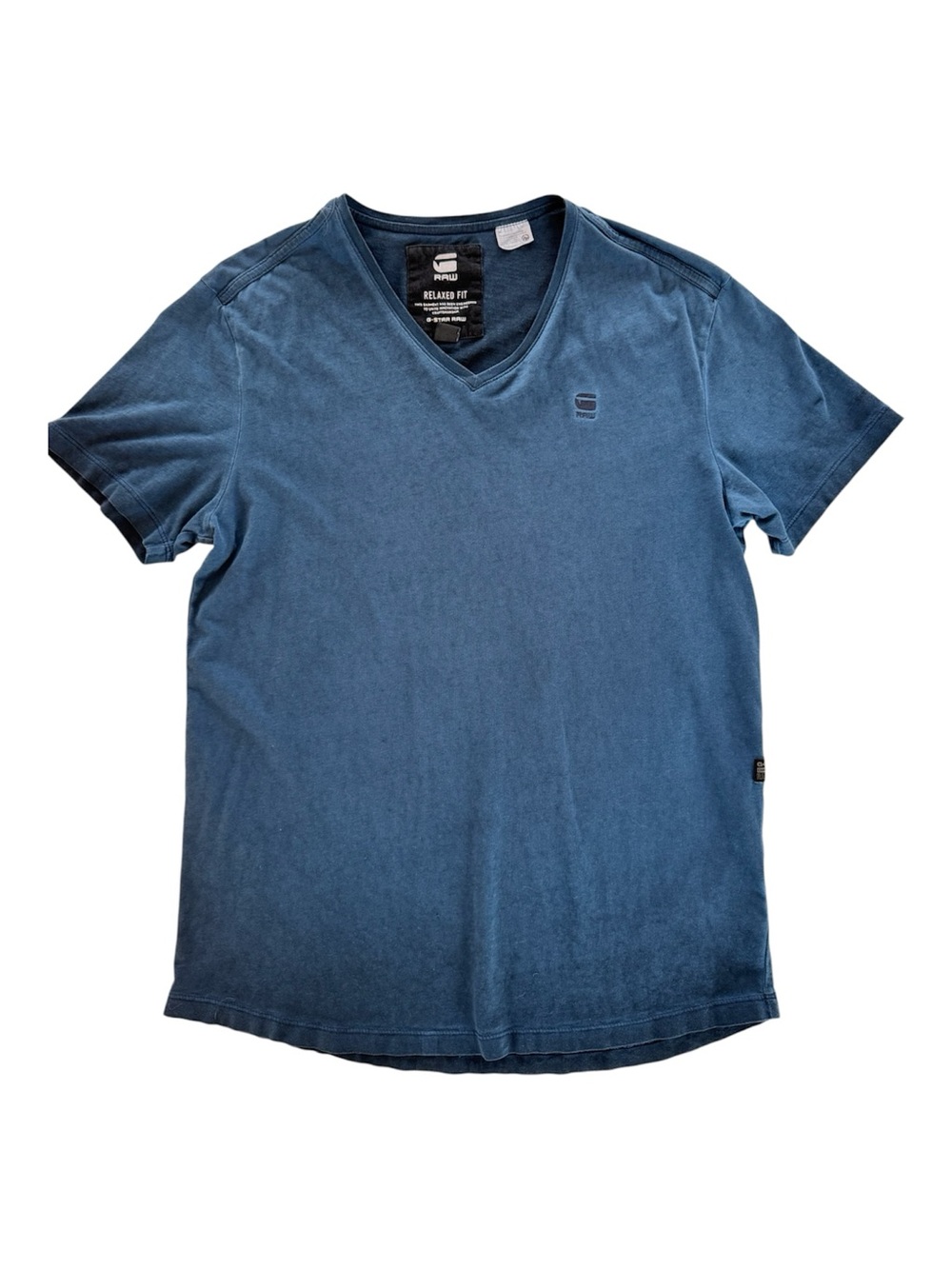 G-Star Raw Men’s V-neck Blue Short Sleeve T-shirt Tee Size Small Belfurr Sartho